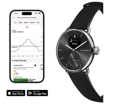 Умные часы Withings scan watch 2, 38 мм, черные