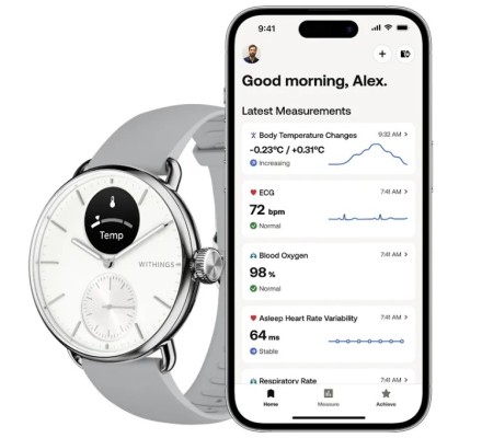 Умные часы Withings scan watch 2, 38 мм, белые