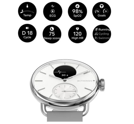 Умные часы Withings scan watch 2, 38 мм, белые