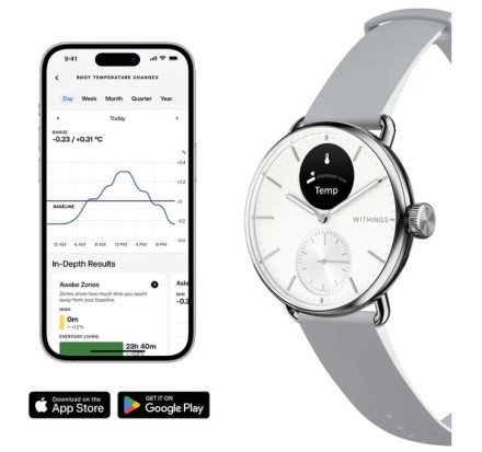 Умные часы Withings scan watch 2, 38 мм, белые