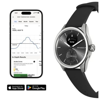 Умные часы Withings scan watch 2, 42 мм, черные