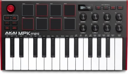 MIDI-клавиатура Akai MPK Mini 3 черный/красный