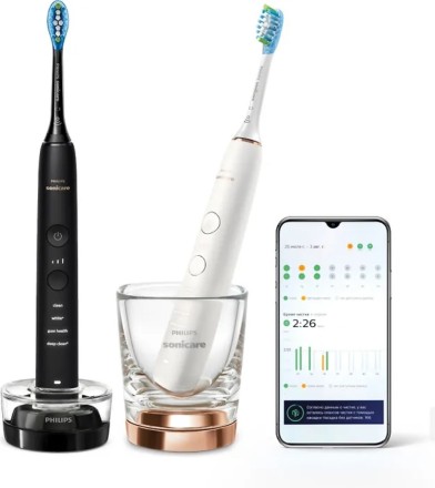 Электрическая зубная щетка Philips Sonicare DiamondClean 9000 HX9914/57, две шт