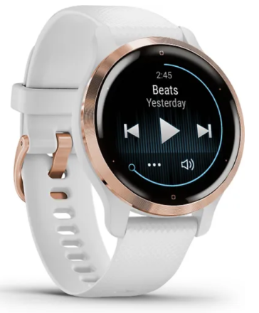 Умные часы Garmin Venu 2S Wi-Fi NFC,  розовое золото / белый (010-02429-13)