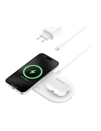 Зарядная панель Belkin BoostCharge Pro 2-в-1 Qi2, белая