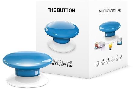 Кнопочный контроллер Fibaro Button для систем Z-Wave, синий