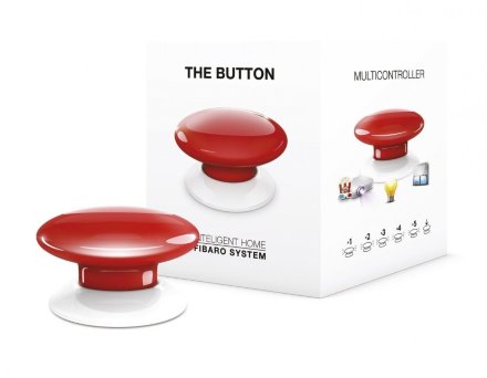 Кнопочный контроллер Fibaro Button для систем Z-Wave, красный