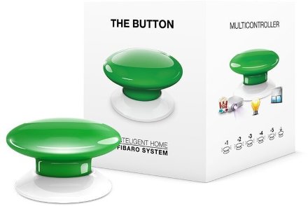 Кнопочный контроллер Fibaro Button для систем Z-Wave, зеленый