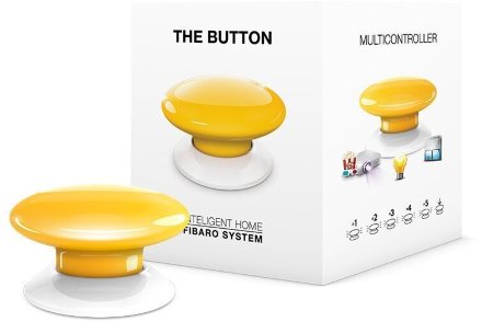 Кнопочный контроллер Fibaro Button для систем Z-Wave, желтый