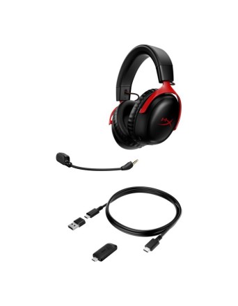 Беспроводная игровая гарнитура HyperX Cloud III, черная-красная
