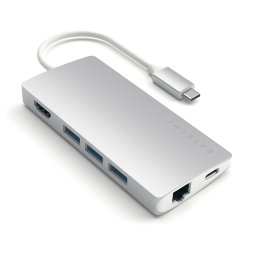 USB-концентратор Satechi Aluminum Multi-Port Adapter 4K with Ethernet V2 ST-TCMA2S, Silver