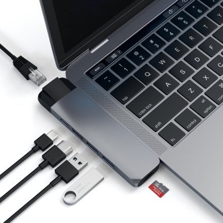 USB-концентратор Satechi Aluminum Type-C Pro Hub Adapter ST-TCPHEM, Space Gray