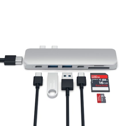 USB-концентратор Satechi Aluminum Type-C Pro Hub Adapter ST-CMBPS, Silver
