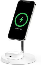 Беспроводное зарядное устройство 2 в 1 Belkin BOOST CHARGE PRO with MagSafe, белый (WIZ010vfWH)