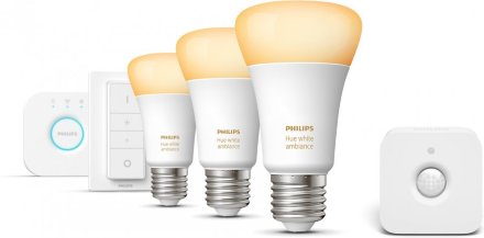 Стартовый комплект Philips Hue Starter Kit, BT, White Ambiance, E27 и датчик движения Hue