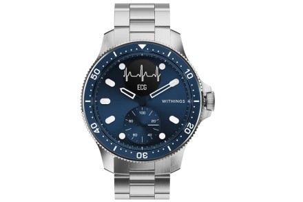 Гибридные умные часы Withings scan watch Horizon, 43 мм, серебристо-синий