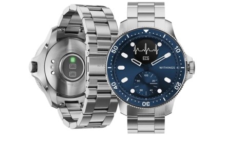 Гибридные умные часы Withings scan watch Horizon, 43 мм, серебристо-синий