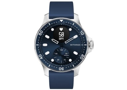 Гибридные умные часы Withings scan watch Horizon, 43 мм, серебристо-синий
