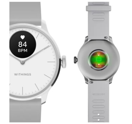 Умные часы Withings scan watch Light 37 мм, белый / серый